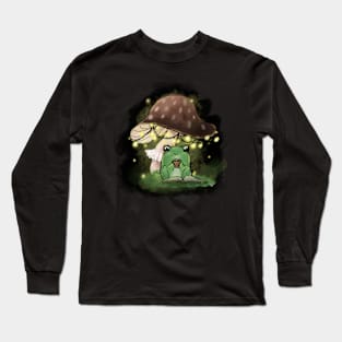 Just a Little Frog with a Book under a Mushroom Long Sleeve T-Shirt